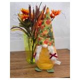 Fall gnome and vase with flowers