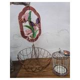 Hanging basket and a bird cage
