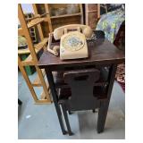 Vintage Telephone table with vintage phone