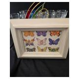 Stained glass angel, glasses set