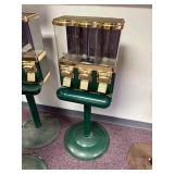 7 Pc Lor; 7 Metal and plastic Candy Machines with Plastic Stands, Varried Condition