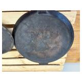 3 Pcs Cast Iron Lot Wagner Ware 11" Round Flat Skillet, 10" Sizzle Skillet & Corn Pan