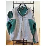 Large Ptarmigan Convertible Heavy Fleece Jacket with Heavy Plastic Zipper Removable Arms to make Vest