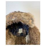 2 Pc Lot; WWII Era Leather Bomber Hat with Quilt Lining and Rabbit Fur Trim and Newer Camo with Rabbit Trim Mad Bomber XL Hat