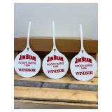 3 pc lot; 3 Plastic Golf Bag Tags for 1994 Roger Maris Celebrity Golf Tournament Sponsors Jim Beam & Windsor