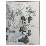 Framed Matt Dewater Mickey Mouse Rebel Pilot Signed Star Wars Art Print-Cert of Authenticity