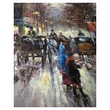 Framed Robert Lebron (1996) Signed Paris Street Scene Print