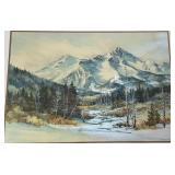 Framed Mountain Landscape Print by Sharon Hults