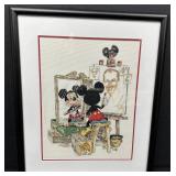 Framed Mickey Mouse Tribute Cross Stitch Artwork