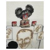 Framed Mickey Mouse Tribute Cross Stitch Artwork