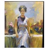 Original Oil Painting on Canvas Portrait After Pino Daeni