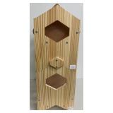 Wooden Vinyl Record Storage Rack with Hexagonal Cutouts