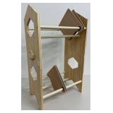 Wooden Vinyl Record Storage Rack with Hexagonal Cutouts