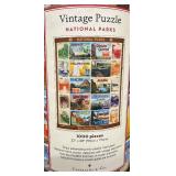 Set of 2 Cavallini & Co. 1000 Piece Vintage Puzzles - Jellyfish and National Parks