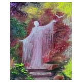 Framed Original Artwork Spiritual Figure in Enchanted Forest