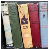 Antique and Vintage Classic Book Collection Including Zane Grey, Dumas, Ivanhoe, Ben-Hur - Collection of 14