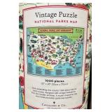 Set of 2 Cavallini & Co. 1000 Piece National Parks Vintage Puzzles in Tubes