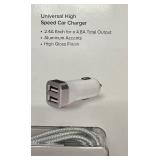 Mobile Charging Kit with Dual USB Wall & Car Chargers and Braided Lightning Cables by Ubiolabs