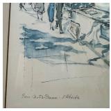 Framed Watercolor Print Paris Notre-Dame d