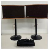Pair of Bose 901 Series V Speakers with Stands and Series VI Active Equalizer