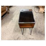Bed Side Table With Glas Top And Charging Port