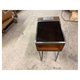 Bed Side Table With Glas Top And Charging Port