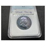 1957 Franklin Half Dollar NNC PR70 Great Toning