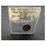 1942 Australia Silver 3 Pence George VI