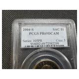 2004 S Sac $1 PCGS PR69DCAM