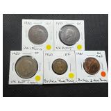 Five Older British Coins