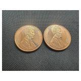 Two 2012 1 oz Copper Rounds Lincoln Design