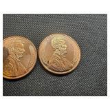 Two 2012 1 oz Copper Rounds Lincoln Design