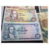 Six Foreign Bank Notes - Mexico, Brasil, Jamaica