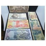 Six Foreign Bank Notes - Mexico, Brasil, Jamaica