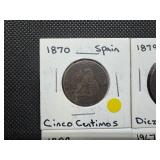 Four Older Foreign Coins - Portugal, Spain, Mexico