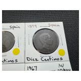Four Older Foreign Coins - Portugal, Spain, Mexico