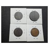 Four Older Foreign Coins - Portugal, Spain, Mexico