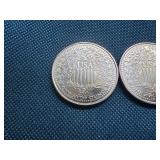 Two 1 OZ Copper Rounds 2011 Statue of Liberty Design