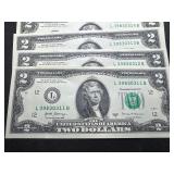 5 Sequential $2 Bills