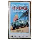 1987 Grand Bahama Vintage Grand Prix Signed Framed Poster