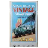 1987 Grand Bahama Vintage Grand Prix Signed Framed Poster