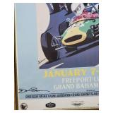 1989 Grand Bahama Grand Prix Signed Framed Poster