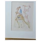 Salvador Dalí The Simoniacs (Inferno Canto 19) Ltd Ed Woodcut Print Framed