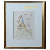 Salvador Dalí The Simoniacs (Inferno Canto 19) Ltd Ed Woodcut Print Framed