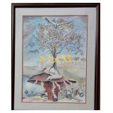 La Fécondité by Monique Thibault Colored Lithograph Framed Artwork