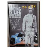 Framed Poster Steve McQueen Racing is Life