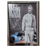 Framed Poster Steve McQueen Racing is Life
