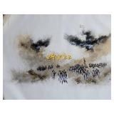 French Soldiers in the Mist Unframed Acrylic on Canvas Signed Brandon