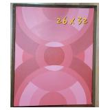 Retro Geometeric Acrylic on Canvas Mod Artwork