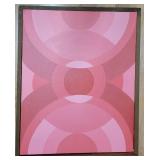 Retro Geometeric Acrylic on Canvas Mod Artwork